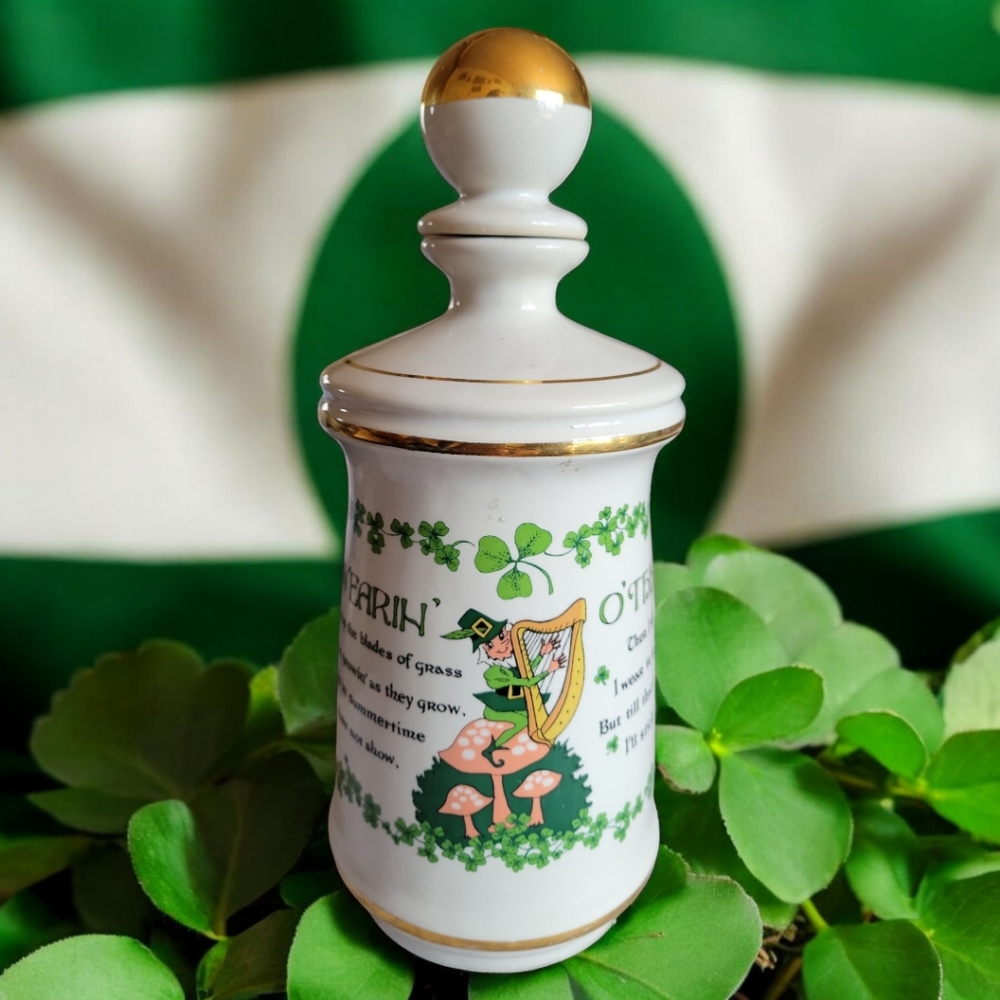 Vtg 68 Stitzel Weller Distillery Porcelain Decanter Liquor Bottle IRISH (God)